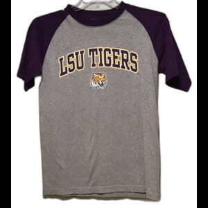 Grey and Purple LSU Tigers Men's S T-shirt